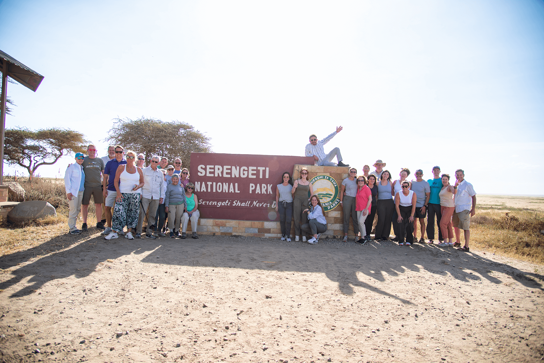People at gate entrance of Serengeti